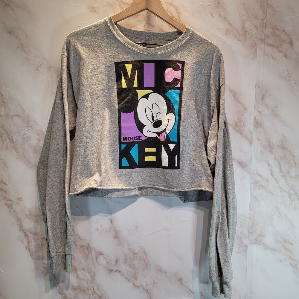 Disney Mickey Mouse Crop Long Sleeve Tee